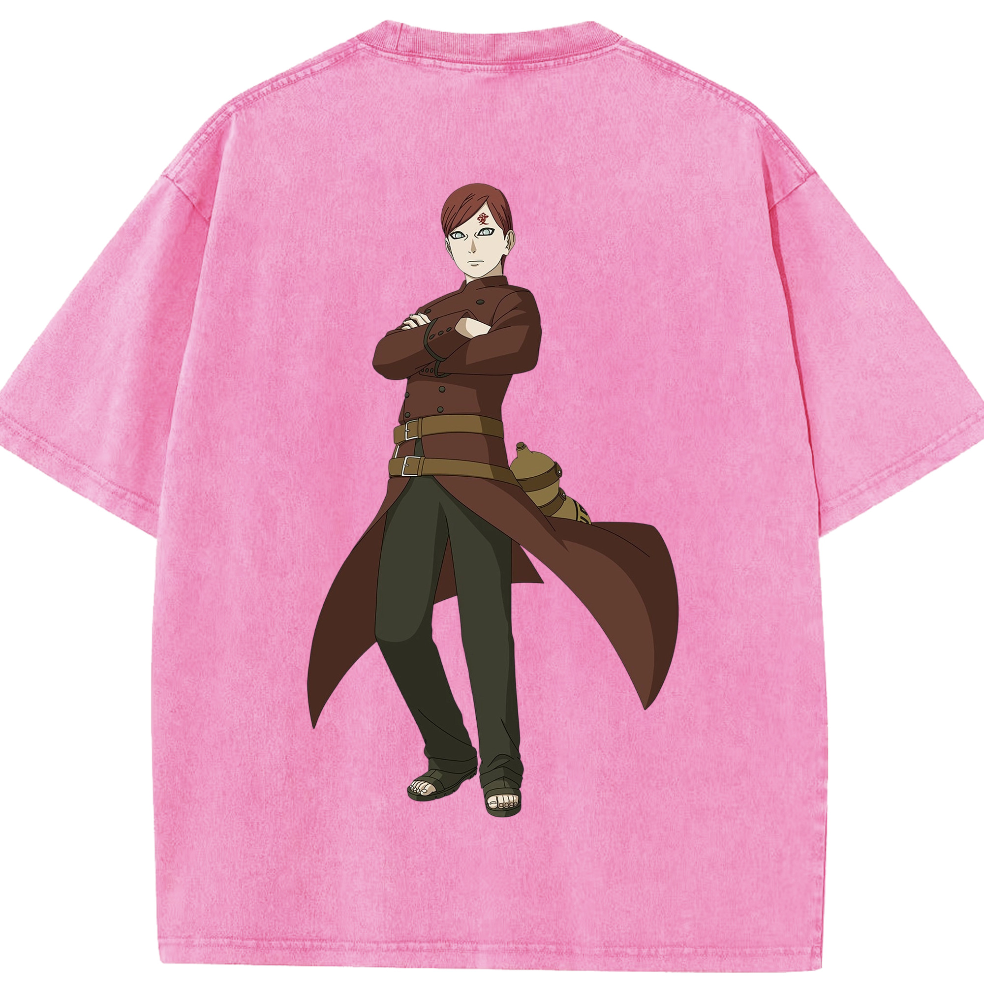 （画像用） NARUTO -ナルト- ガアラ Gaara 綿100% ヴィンテージ風 半袖Tシャツ（背面プリント）